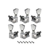 ALFAAL 6pcs Sintonizadores De Guitarra Sellados Cabezas De La Máquina 3R 3L Tweing Pegs Keys Chrome Para Lp Piezas De Guitarra De Estilo