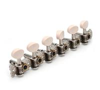 ALFAAL 6r6l Máquina De Ajuste De La Máquina De Ajuste De Guitarra Inoxidable Cabezas Con El Botón De Plástico Blanco Para La Guitarra Folclórica Clásica Chrome (Color : 1 Pcs R)