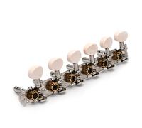 ALFAAL 6r6l Máquina De Ajuste De La Máquina De Ajuste De Guitarra Inoxidable Cabezas Con El Botón De Plástico Blanco Para La Guitarra Folclórica Clásica Chrome (Color : 1 Pcs L)