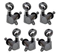 ALFAAL 6X Cabezales de la máquina Completamente Cerrada Cabezales Sintonizador Hollo Hollow 3L3R para la Guitarra acústica (Color : Black)