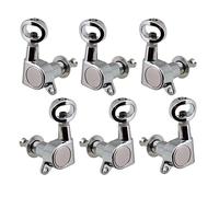 ALFAAL 6x Cabezales de la máquina completamente cerrada Cabezales Sintonizador Hollo Hollow 3L3R para la guitarra acústica (Color : Silver)
