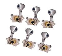 ALFAAL Abrir Marcha Guitarra Folk Cadena Key Fishtail Cadena Botón Tuning Pegs Sintonizadores Máquina Cabezas 3 Izquierda Y 3 Derecha (Color : Silver)