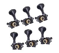 ALFAAL Abrir Marcha Guitarra Folk Cadena Key Fishtail Cadena Botón Tuning Pegs Sintonizadores Máquina Cabezas 3 Izquierda Y 3 Derecha (Color : Black)