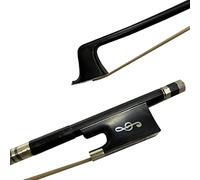 ALFAAL Arco violín 4/4 Negro De Fibra De Carbono Negro Boque De Carbono Negro 4/4 Violin Bow Níquel Nota Plateada Frog De Ébano