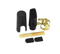 ALFAAL Boquilla De Saxofón Soprano, Tapa De Plástico, Hebilla De Metal, Boquilla De Lengüeta, Parches, Almohadillas, Cojines, Accesorios para Instrumentos
