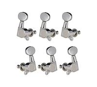 ALFAAL Chrome Guitar Sking Tuning Pegs Tuning Máquinas Máquina Head Tuning Keys Oval Button (Color : Silver3 Right 3 Left)