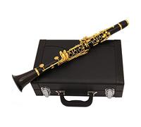 ALFAAL Clarinete De Madera De Ébano Chapado En Oro Tono C 17 Teclas con Estuche Clarinetes
