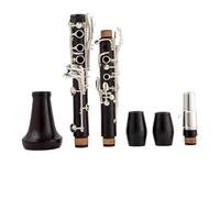 ALFAAL Clarinete SIB Clarinete BB Clarinete Madera Ébano Clarinete 17 Teclas Llave Plateada Instrumentos Musicales Estuche Cañas