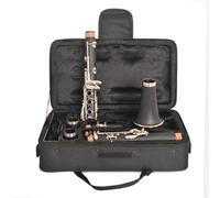 ALFAAL Clarinete SIB Clarinete Binocular Soprano Plano BB De 17 Teclas con Guantes De Tela Estuche De Caña Instrumento De Viento De Madera