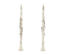 ALFAAL Clarinete SIB Clarinete Blanco ABS Brillante 17 Teclas Si Bemol Adecuado para Principiantes Y Examinados