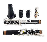 ALFAAL Clarinete SIB Clarinete Profesional De Secoya A Clarinete Chapado En Oro De Palisandro Plateado/ébano(Ebony)