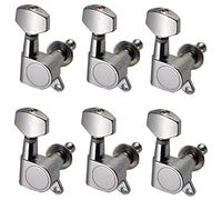 ALFAAL Clavijas De Afinación De Guitarra Cerradas Cromadas, Clavijas De Afinación, Cabezales De Máquina para Guitarras Eléctricas Acústicas 6R (Color : Silver)