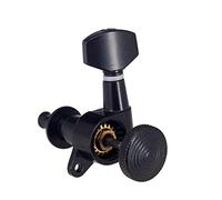 ALFAAL Clavijas De Afinación De Guitarra con Bloqueo De Cuerdas, Clavijas De Afinación, Cabezas, Negro, 6r, Derecho