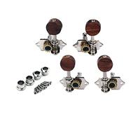 ALFAAL Color Plata 2R2L Tuning Peg Machine Sintonizadores De Cabeza Con Mango De Madera Para Ukelele 4 Cuerdas De Guitarra