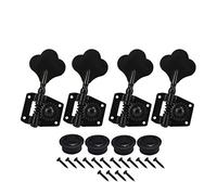 ALFAAL Conjunto De 4 Piezas Cabezales De La Máquina De Bajo 4r Tuning Pegs Sintonizadores Abrir Engranajes para Bajos Diestros (Color : Black)