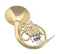 ALFAAL Cuerno De Oro Lacado Profesional De Una Sola En Si Bemol Plano De Cuatro Botones Adecuado para Banda De Música Profesión Cuerno Francés