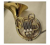 ALFAAL Cuerno Francés B/F 4 Key Oro Doble Latón Cuerpo Profesional Instrumento Musical con Estuche Profesión Cuerno Francés