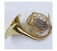 ALFAAL Cuerno Francés Profesional B/F 4 Teclas Dorado Doble Cuerpo De Latón con Boquilla Profesión Cuerno Francés