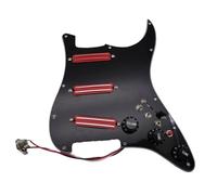 ALFAAL Eléctrica Golpeador Humbucker Golpeador Cargado Precableado para Guitarra Juego De Mini Pastilla Humbucker Roja SSS Arnés De Soldadura DCR De Alto Rendimiento para Guitarra ST