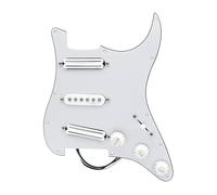 ALFAAL Eléctrica Golpeador Humbucker Golpeador De Guitarra SSS Precableado Cargado Pastilla De Doble Carril Y Perillas para Piezas De Guitarra FD ST De 11 Agujeros(White 3ply)