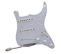 ALFAAL Eléctrica Golpeador Humbucker Juego De Pastillas De Bobina Única para Guitarra Eléctrica SSS Golpeador Cargado Precableado Color Blanco Piezas De Repuesto para Guitarra Eléctrica ST