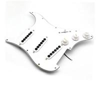 ALFAAL Eléctrica Golpeador Humbucker Pastillas De Golpeador De Bobina Única Pastilla De Guitarra Eléctrica ST Precableada Pastilla Ajustable Cargada con Tornillos Grandes(White)