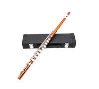 ALFAAL Flauta Transversal Flauta de Llave C de 16 Agujeros Flauta Naranja Abierta y Cerrada Profesional Accesorios y Piezas de Flauta de Concierto chapada en Plata