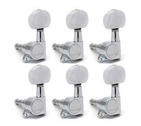 ALFAAL Forma Ovalada Cromada Izquierda Y Derecha Guitarra De Guitarra Tuning Pegs Tweys Sintonizadores Cabeza De Máquina Para Guitarra Eléctrica (Color : 6L)