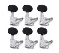 ALFAAL Forma Ovalada Madera Mano Izquierda Y Derecha Sintonización De Guitarra Tirador De Clavija TUNER Cabezal Para La Guitarra Eléctrica Acústica Chrome (Color : 6R)