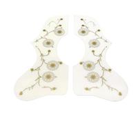 ALFAAL Golpeador De Guitarra para Principiantes Golpeador De Guitarra Acústica para Zurdos Y Diestros con Placa Protectora con Patrón De Flores Doradas Apariencia Hermosa(L)