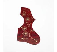 ALFAAL Golpeador De Guitarra para Principiantes Golpeador De Guitarra Acústica para Zurdos Y Diestros con Placa Protectora con Patrón De Flores Doradas Apariencia Hermosa(E)