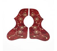 ALFAAL Golpeador De Guitarra para Principiantes Golpeador De Guitarra Acústica para Zurdos Y Diestros con Placa Protectora con Patrón De Flores Doradas Apariencia Hermosa(K)