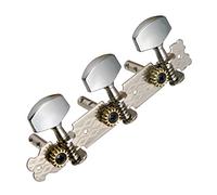 ALFAAL Guitarra Clásica Sintonizador De Cuerdas Teclas Tríptico Máquina Cabezales Tuning Pegs 1 Izquierda 2 Derecha Con Tornillos De Montaje Plata