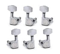 ALFAAL Guitarra Sellada Big Square Peg Tuning Pegs Tunner Machine Heads Pierna Recta Para Piezas De Guitarra Eléctrica Acústica (Color : Chrome 3R3L)