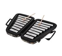 ALFAAL Instrumento De Golpeo Xilófono Glockenspiel De 16 Teclas Placa De Aluminio De 16 Notas Xilófono Instrumento De Percusión Musical con Estuche Mazos para Principiantes(Black)