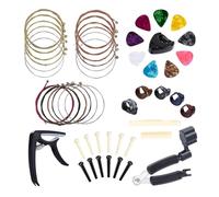ALFAAL Juego De Accesorios para Guitarra, Juego De Herramientas para Cambiar Cuerdas Tres En Uno, Cuerdas para Púas De Capo