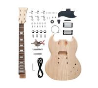 ALFAAL Kit De Guitarra Eléctrica DIY, 6 Cuerdas para Diestros con Cuerpo De Caoba, Diapasón De Palisandro, Hardware De Aleación
