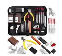 ALFAAL Kit De Herramientas para Guitarra con Bolsa De Transporte, Herramientas De Reparación, Regla De Cuerda, Lima Luthier, Pasadores De Puente para Guitarra, 16/57/74 Uds. (Color : 57pcs)
