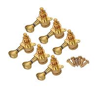 ALFAAL Máquina De Guitarra Eléctrica Cabezales Perillas String Tuning Pegs Locking Sintonizadores Paquete De 6pcs 6r (Color : Gold)