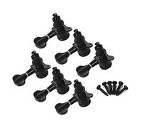 ALFAAL Máquina De Guitarra Eléctrica Cabezales Perillas String Tuning Pegs Locking Sintonizadores Paquete De 6pcs 6r (Color : Black)