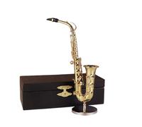 ALFAAL Mini Modelo de Instrumento Musical Adornos De Instrumentos De Saxofón Modelos De Regalos para El Hogar Adornos De Escritorio En Miniatura para La Sala De Estar(A16cm)