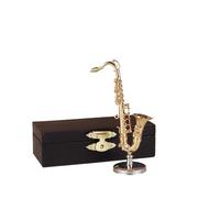 ALFAAL Mini Modelo de Instrumento Musical Adornos De Instrumentos De Saxofón Modelos De Regalos para El Hogar Adornos De Escritorio En Miniatura para La Sala De Estar(B10cm)