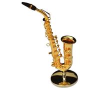 ALFAAL Mini Modelo de Instrumento Musical Adornos En Miniatura De Saxofón Alto Accesorios para Instrumentos Decoración De Oficina Dormitorio Y Hogar(13CM)