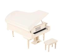 ALFAAL Mini Modelo de Instrumento Musical Colección De Instrumentos Musicales De Madera Adornos Decorativos Mini Piano Modelo En Miniatura Decoración Regalos Adornos(White,D)