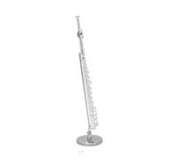 ALFAAL Mini Modelo de Instrumento Musical Flauta En Miniatura De Cobre Plateado con Soporte Modelo De Instrumento Musical En Miniatura Accesorio De Regalo Adornos para Decoración del Hogar