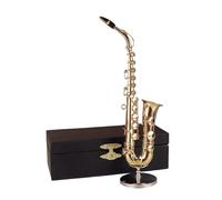 ALFAAL Mini Modelo de Instrumento Musical Los Adornos Modelo Saxofón Chapados En Oro Son Adecuados para La Sala De Estar Y La Sala De Estudio.(19 cm)