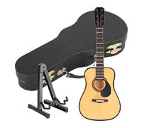 ALFAAL Mini Modelo de Instrumento Musical Miniatura De Violín Y Guitarra De Madera Modelo De Instrumento Musical En Miniatura Colección De Adornos Decorativos para Decoración del Hogar(Guitar)
