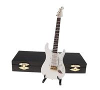 ALFAAL Mini Modelo de Instrumento Musical Modelo De Guitarra Eléctrica Adornos De Instrumentos Musicales Mini Adornos De Guitarra Eléctrica De Madera Regalo Musical(C18 cm)