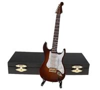 ALFAAL Mini Modelo de Instrumento Musical Modelo Musical Instrumento Musical Adornos Mini Guitarra Eléctrica De Madera Adecuado para Sala De Estar Oficina Y Otras Escenas.(D24 cm)