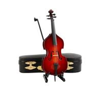 ALFAAL Mini Modelo de Instrumento Musical Réplica De Modelo De Violín Y Guitarra En Miniatura Personalizado con Soporte Y Estuche Adornos De Instrumento Musical De Violonchelo En Miniatura(B)